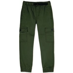 Wonder Nation Boys Belted Cargo Joggers - Green, Size S (6-7)